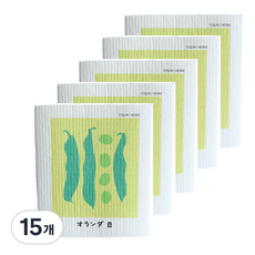 Purniel 北歐插畫抹布豌豆, 15個, 1入