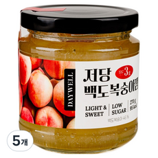 데이웰 저당 백도복숭아잼, 5개, 270g