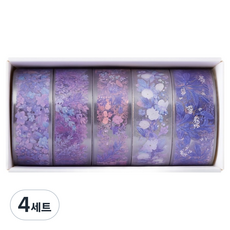 미소로운 디자인 마스킹테이프 1.5cm x 2m 5종 세트, style2, 4세트