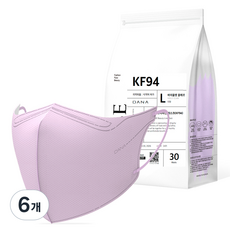 다나마스크 다나 오브 뷰티라인 새부리형 마스크 대형 KF94, 30개입, 6개, NO 9 바이올렛 끌레르