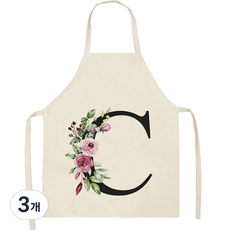 알파벳 이니셜 앞치마 68 x 55 cm, C, 3개