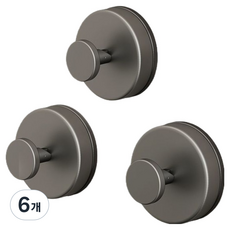 인투 흡착식 원형 옷걸이, 건메탈, 6개