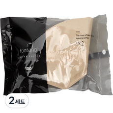 폰타노 커피 필터 1×2 브라운 3~4인용, 100개, 2세트 100개, 2세트