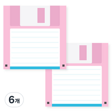 Walgadaks 7080便條紙 軟碟, 粉色的, 6個