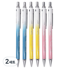 misoro 1000 閃亮自動筆 藍色 2支 + 黃色 2支 + 粉紅色套組 2442, 0.5mm, 2套