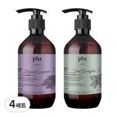 plu Therapy香氛沐浴露 香檸檬薰衣草 500g+羅勒尤加利 500g, 4套
