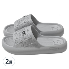 寵物星樂園 踩屎感厚底防滑小熊拖鞋/家居浴室防水止滑拖鞋/EVA軟底防臭室內拖鞋/防滑外穿涼拖鞋 40, 灰色, 2雙