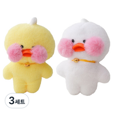 I'CLE Bébé 鴨子娃娃鑰匙圈 2件組, 3套, 白色, 黃色, 13cm