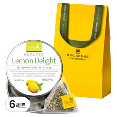 로얄오차드 레몬 딜라이트 티백 실버틴 싱글팩 + 기프트박스 세트, 단품, 6세트