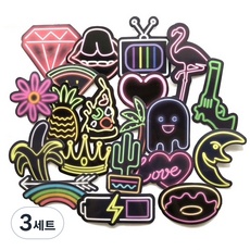 行李箱霓虹貼紙21款組 MK0006, 混合色, 3套