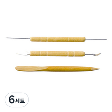 신한화구 조소용구 3본조 세트 지점토용, 6세트