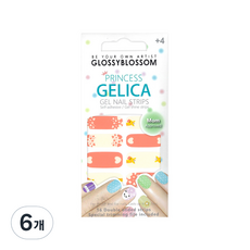 글로시블라썸 프린세스 젤리카 어린이 젤 네일 스트립, 오 마이 기린, 6개