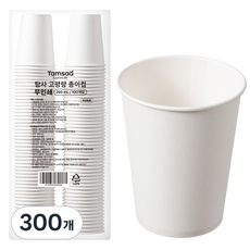 탐사 고평량 무인쇄 종이컵 260ml, 1개, 300개