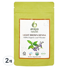 아라야 Naturals 헤나, 2개, 라이트브라운