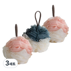 花卉雙色沐浴球3入組, 3套, 隨機出貨