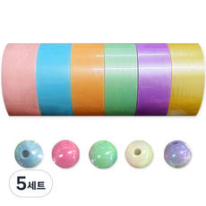 東亞PMS 膠帶球手工製作組 6色膠帶 3.6cm + 5入入門球, 粉彩(膠帶) + 隨機出貨(入門球), 5套