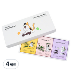 YOUNOO TEA 貓咪收藏迷你茶包3種組合 隨機出貨, 茶包3種 x 3入, 4套