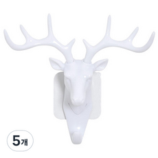 북유럽 인테리어 벽옷걸이, 화이트, 5개