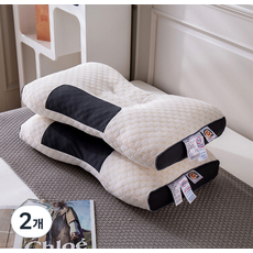 柔軟SPA睡眠天鵝絨頸椎枕, 白色, 2個