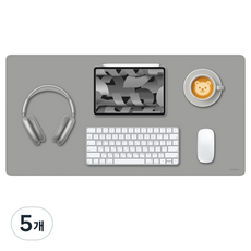 소이믹스 유니크 가죽 장패드 데스크매트 SOL7LO M, 그레이, 5개