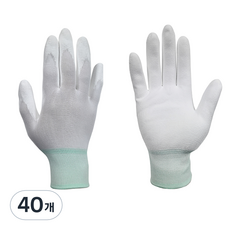 PU 손바닥 코팅 장갑 양손세트, 백색, 40개
