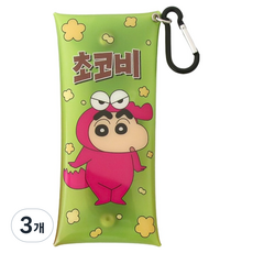 플라잉웨일즈 짱구는 못말려 롱 파우치, 3개, 그린