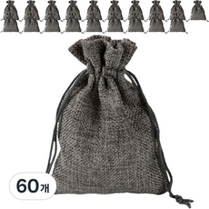 Maket Gamseong 亞麻束口袋 15 x 20, 灰色, 60個