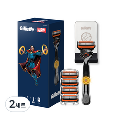 Gillette 吉列 奇異博士電動刮鬍刀組, (剃須刀柄+5個剃須刀刀片+支架)2套, 2套