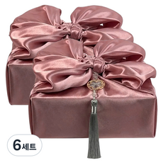 모던앳 선물 포장보자기 + 노리개 세트, 로제핑크, 6세트