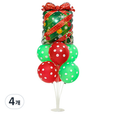 피앤비유니티 크리스마스 풍선꽂이 11 리본선물상자, 혼합색상, 4개