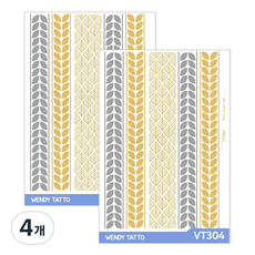 派對服達康 金色反光紋身貼紙, VT304, 4個