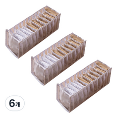 마켓피오 메쉬 속옷정리함 11칸, 6개, 화이트