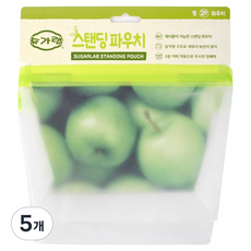 슈가랩 재사용 가능한 스탠딩 파우치 지퍼백, 중, 2개입, 5개