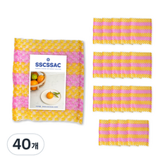 SSGSSAK 泡泡菜瓜布 粉黃色, 1入, 40個