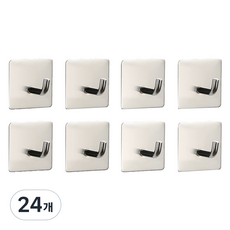 Homevanesse 不鏽鋼304 多用途黏貼式掛鉤, 銀色, 24個