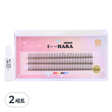 IHara 清晰A型假睫毛 12mm + 迷你膠水組, 2套, 黑色