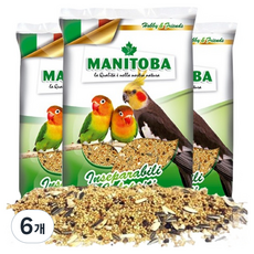마니토바 모란 왕관 코뉴어 앵무새 먹이, 6개, 1kg