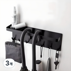 Viva 基本款磁吸式多功能雨傘架, 3個, 黑色