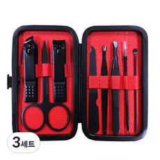 손톱깎이 8종 세트 소형, 검정, 3세트