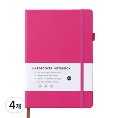 Organiko A5硬皮剪貼萬年日記本, 深粉色, 4個