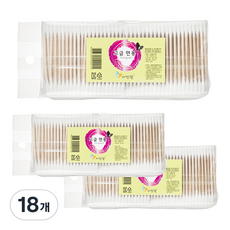 리빙웰 나무면봉, 400개입, 18개