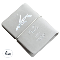 PLEPIC 護照套旅行筆記本, 4個, 灰色