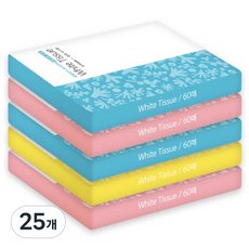 白色3層乳液旅行用面紙 隨機出貨, 60入, 25個