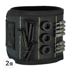 AHOYE 強力磁性工具護腕 - 手腕吸附螺絲/螺帽 透氣舒適 可調鬆緊, 32 x 10 x 0.5cm, 2個