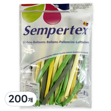 셈퍼텍스 요술풍선 260S, 랜덤발송(파스텔더스크 크림, 파스텔메이트 옐로우, 옐로우, 라임그린, 유칼립투스), 200개