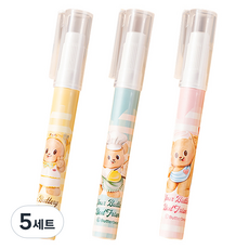 奶油熊纖細固體膠黏膠棒 粉色+黃色+藍色組, 5套