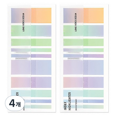 MOHACO 螢光標籤 長版索引貼 混合B, 4個, 200入