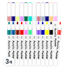 영아트 데코 드로잉 아크릴 마카펜 세트, 24색, 3개