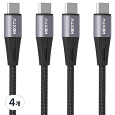 넥스트 USB C타입-C타입 데이터 고속충전 짧은 숏 케이블 60W, 블랙, 4개, 30cm