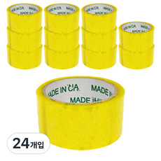 블루마토 박스테이프 48mm x 50m PTP003, 노란빛 투명, 24개입